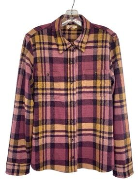 Faherty Legend Sweater Button Down Shirt in Lolita Plaid Flannel Large